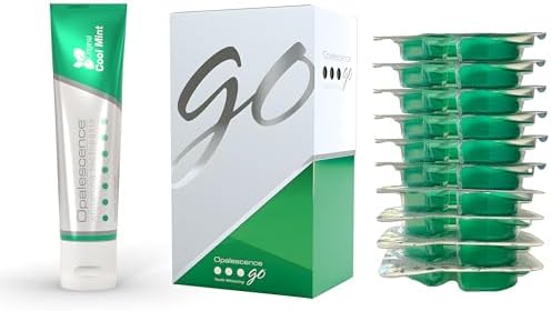 Opalescence Whitening Bundle - Opalescence Go 10% Hydrogen Peroxide Prefilled Whitening Trays and Whitening Toothpaste - Mint Flavor 5194-5166