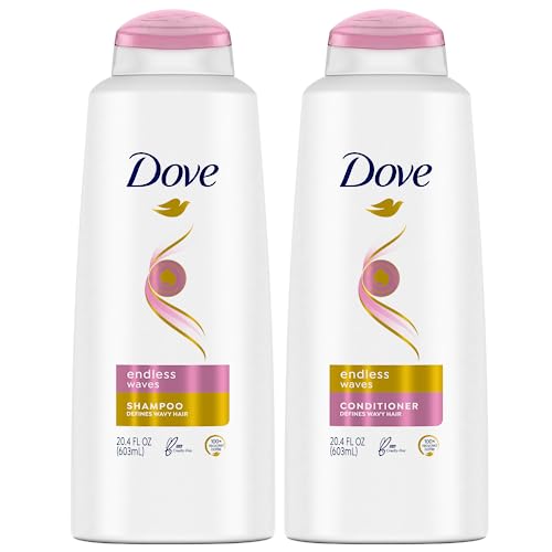 Dove Shampoo and Conditioner Set, Endless Waves β Anti-Frizz Hair Products for Wavy Hair, Curl Defining, 20.4 Oz Ea