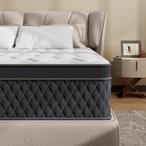 Topllen 12 Inch Twin XL Hybrid Mattress, Memory Foam & Individually Pocketed Springs for Motion Isolation, Edge Support & Pressure Relief, Fiberglass-Free, CertiPUR-US® Certified, Mattress in a Box