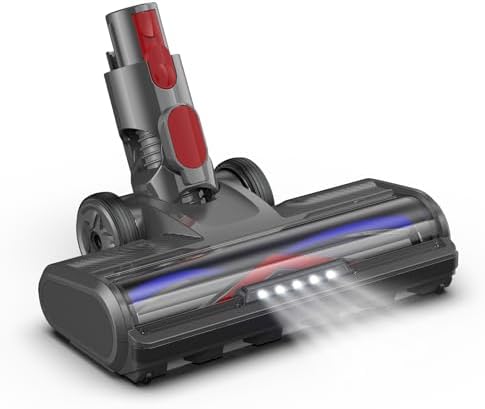 Vacuum Attachment for Dyson V7 V8 V10 V11 V15, Replacement Parts with 5 LEDs, 26cm V-Shaped Bristle Brush Roller, Head Replacement for Carpet, Hardwood Floors