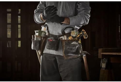 DEWALT Leather Tool Belt, Durable, 11 Pocket Professional Belt (DWST550112)