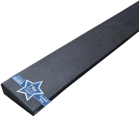 1'' Rise Rubber Threshold Ramp - 2204 LBS Capacity, Non-Slip, Cuttable & Adjustable - Handicap Ramp for Wheelchair Scooter Stroller - Driveway Curb Ramps for Doorways 1.0" Rise (39.3"x3.2")