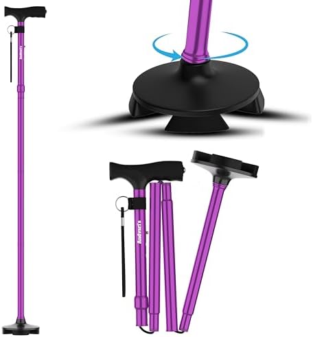 Andvari Walking Cane for Men All Terrain - Walking Canes for Men - Walking Stick - Quad Base Walking Sticks for Seniors