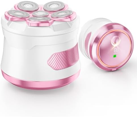 Electric Razors for Women - Painless Electric Shaver for Women with Detachable Head, Wet/Dry Hair Remover for Legs and Face, Easy to Use with Mini Size and Anti-Slip Strips, Gift for Her, Pink