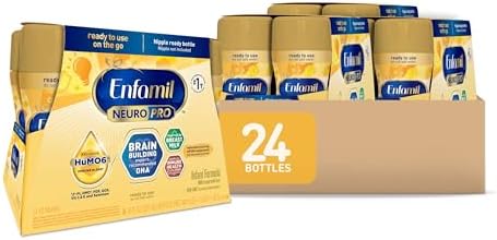 Enfamil NeuroPro Ready to Feed Baby Formula, Ready to Use, Brain and Immune Support with DHA, Iron and Prebiotics, Non-GMO, 8 Fl Oz, 4 Count (Pack of 6), Total 24 bottles