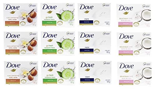 Dove Beauty Bar Soap Variety, Pack of 12 Assorted Scents