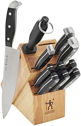 HENCKELS Premium Quality 12-Piece Statement Knife Set with Block, Razor-Sharp, German Engineered Informed by over 100 Years of Masterful Knife Making, Lightweight and Strong, Dishwasher Safe
