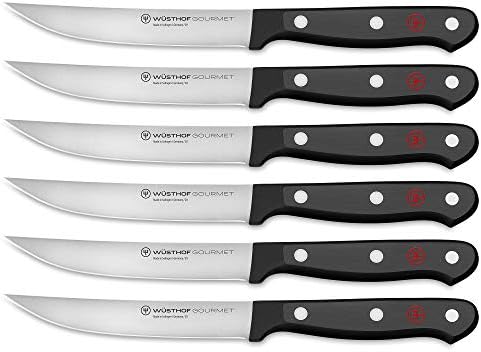 WÜSTHOF Gourmet 6-Piece Steak Knife Set, Black
