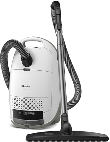 Miele New Guard M1 Parquet XL Bagged Canister Vacuum Cleaner with AirClean Plus Filter, AllTeQ Universal Floorhead, and Parquet Twister XL Floorbrush, LED Icon Display, in Brilliant White