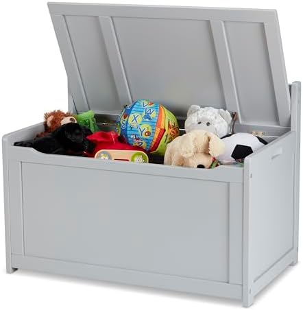 Melissa & Doug Wooden Toy Chest - Gray Furniture for Playroom
