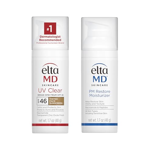 EltaMD UV Clear Tinted Oil Free Face Sunscreen + EltaMD PM Restore Face Moisturizer