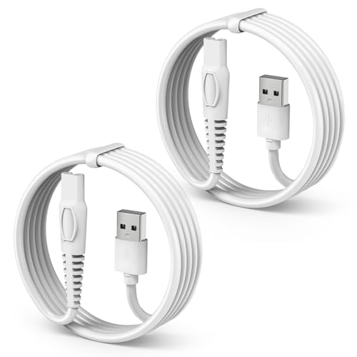 2 PCS Charging Cable Replacement for Krovena Women Electric Shaver, USB Charger Cord for Krovena Razor Trimmer Power Cord, White