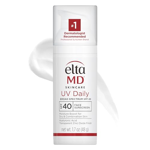 EltaMD UV Daily SPF 40 Face Sunscreen Moisturizer with Zinc Oxide, Daily Face Moisturizer with SPF, Sunscreen, 1.7 oz Pump