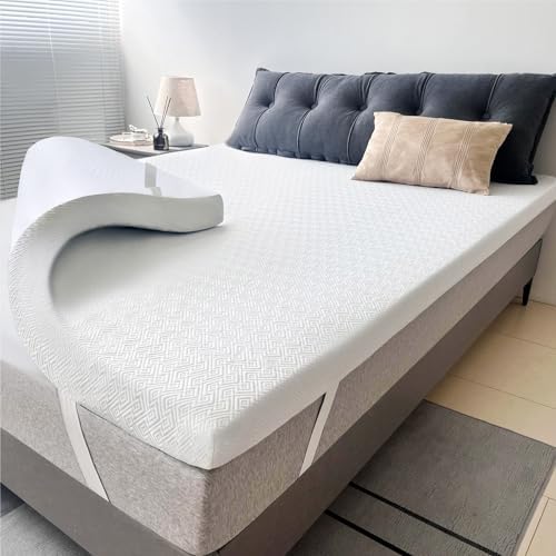 Airensky Queen Mattress Topper, Cooling Gel Infused Memory Foam Topper with Removable Skin-Friendly Cover, Bed Topper for Pressure Relief Back Pain, CertiPUR-US Certified, 3 Inch, 60"x80"
