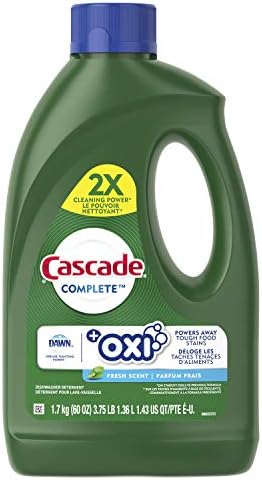 Cascade Complete +Oxi Gel Dishwashing Detergent, Fresh Scent, 60 fl oz