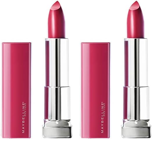 MAYBELLINE Color Sensational Made for All Lipstick, Crisp Lip Color & Hydrating Formula, Fuchsia For Me, Bright Pinky Red, 1 Count (Pack of 2)