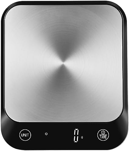 Vitafit 22lb Digital Food Kitchen Scale, High Accuracy Assured by Weighing Professional Factory Since 2001, Weight Loss, Baking and Cooking, LED Display, Batteries Included, Black