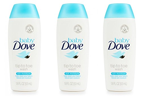 Baby Dove Body Wash Tip To Toe Sensitive Moisture 1.8 Oz Travel Size (Pack Of 3)