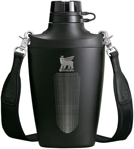 Stanley Cross Bottle 23 oz | Travel Water Bottle with Jacquard Strap | Leakproof Tritan Lid with Removable Straw | Insulated Stainless Steel | BPA-Free | Black