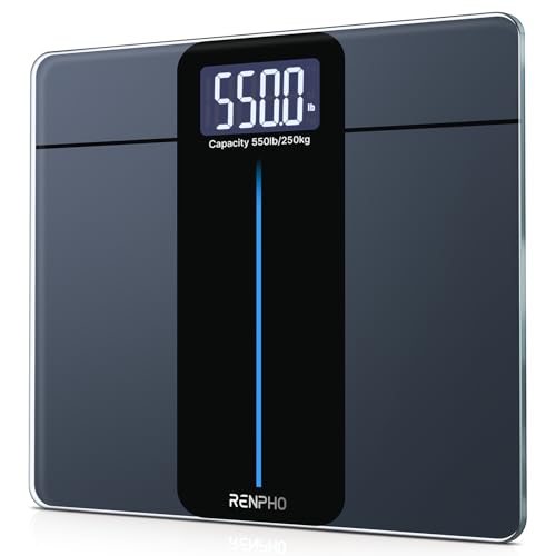 RENPHO 550lb Scale for Body Weight, Digital Bathroom Scale with Large LED Display, Big Platform Weighing Machine with Extra-High Capacity, Most Accurate to 0.05lb, 13x11.8in, Core 1L