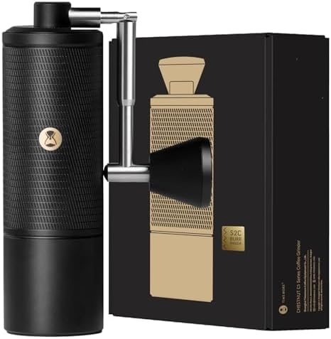 TIMEMORE C5 Pro Manual Coffee Grinder with S2C-042-III Conical Burr, 0.031mm Precision Adjustment, All-Metal Portable Hand Coffee Mill for Espresso/French Press/Pour Over - Black