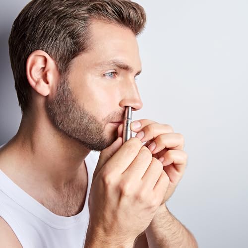 ZWILLING Beauty Rotary Nose and Ear Hair Trimmer, Travel Size, Matte, Premium Hair Removal, Silver