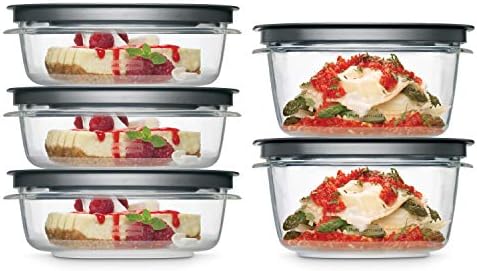 Rubbermaid Premier Food Storage Container, 10 Piece Set, Grey