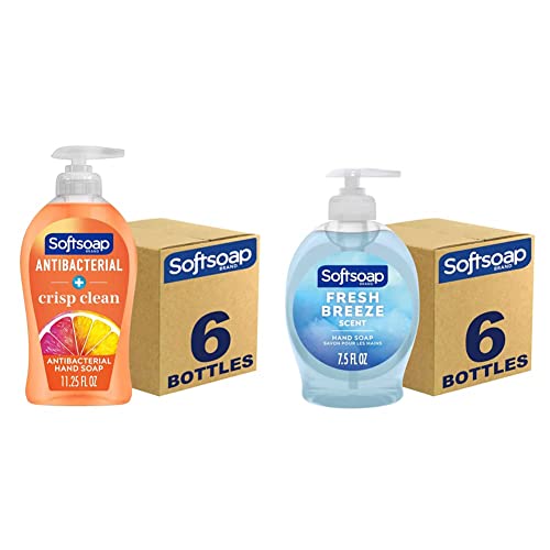 Softsoap Antibacterial and Fresh Breeze Hand Soaps, 11.25 and 7.5 Ounce (6 Pack)