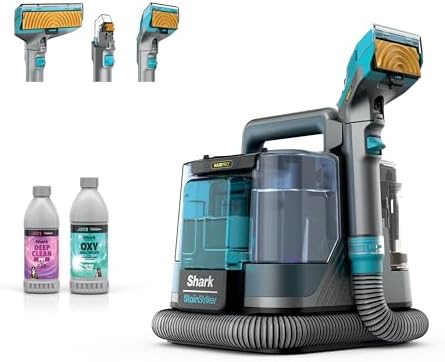 Shark StainStriker HairPro Portable Carpet, Upholstery & Area Rug Cleaner, Self-Cleaning, Stain, Hair & Odor Remover, Perfect for Pets & Car Interiors, 3 Tools & Pet Cleaning Solution, Teal, PX253BRN