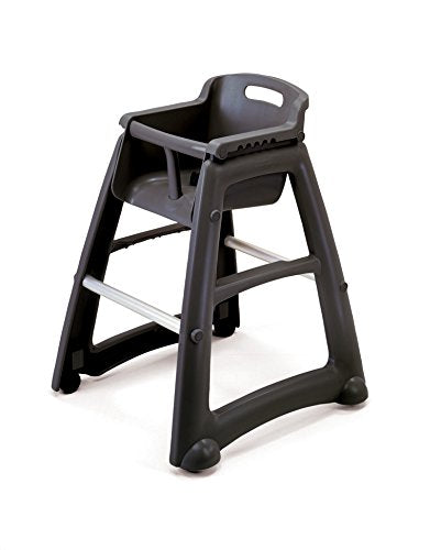 Rubbermaid Commercial Products Sturdy High-Chair, 33lb Capacity, Black, Pre-Assmbled, Stackable, Fits Under Table for Child/Baby/Toddler Seating