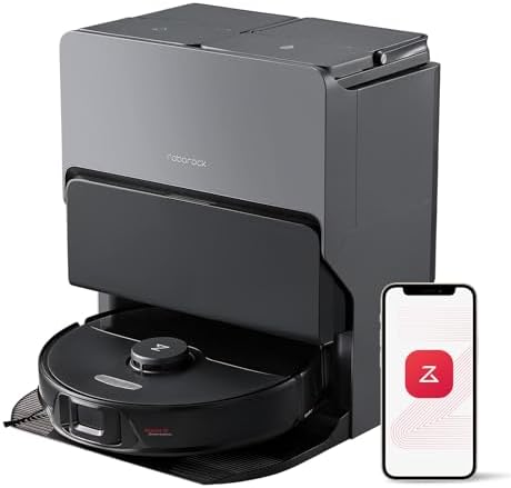 roborock S8 Max Ultra Robot Vacuum and Mop, All-in-One Dock, PreciSense LiDAR Navigation, Smart Dirt Detection, Self-Emptying, 8000Pa Suction for Various Floors, 20mm Auto Lifting for Carpet, Black