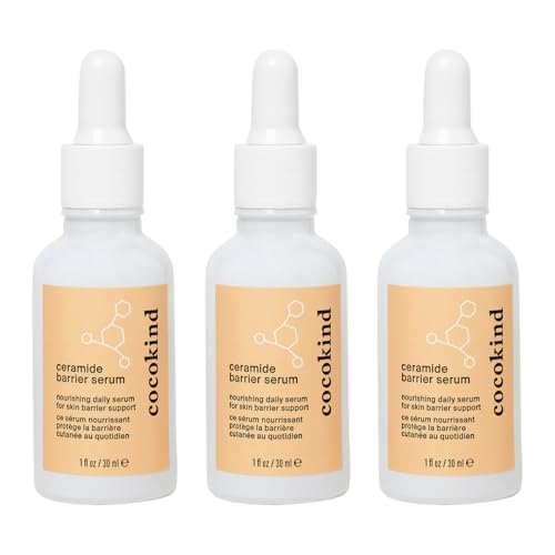 Cocokind Ceramide Barrier Serum, Hydrating Serum to Reduce Dryness, All Skin Types including Sensitive Skin, Fragrance Free, Cruelty Free, 1 fl oz (Trio Pack)