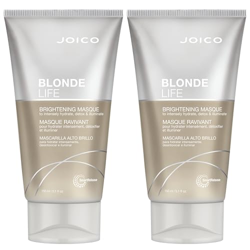 Joico Blonde Life Brightening Masque | For Blonde Hair | Instant Hydration | Neutralize Chlorine & Detoxify Hair | Add Softness & Smoothness | Sulfate Free | Fortified With Monoi & Tamanu Oil