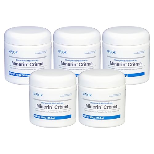 MAJOR Therapeutic Moisturizing Minerin Créme - Body Cream Moisturizer for Dry Skin - Fragrance-Free - 16 Oz. (5 Pack)