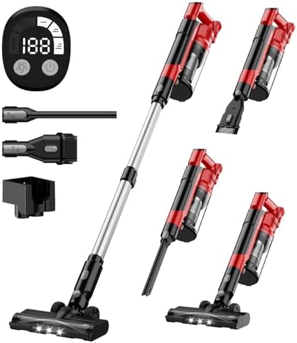 350W Cordless Vacuum Cleaner for Milwaukee M18 Battery, 35kPa Brushless Lightweight Stick Vacuum with 3 Mode Suction, 6 in 1 Stick Vacuum Cleaner with HEPA for Floor, Carpet, Car, Battery Not Included