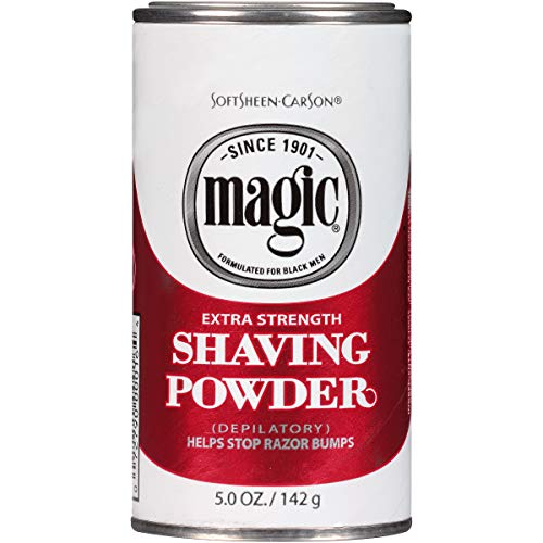 Razorless Shaving for Men by SoftSheen-Carson Magic Extra Strength Shaving Powder, For Coarse Textured Beards, Formulated for Black Men, Depilatory, Helps Stop Razor Bumps, Since 1901, 5 oz