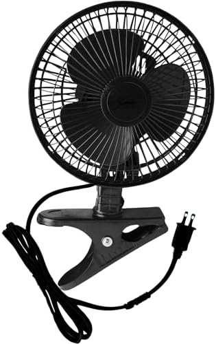 JOEY'Z 6 INCH - 2 Speed - Adjustable Tilt, Whisper Quiet Operation Clip-On-Fan - Black