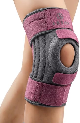 ABYON Knee Brace for Women & Men Meniscus Tear, ACL, Arthritis, Knee Support with Triple Side Stabilizers and Adjustable 360° Wraparound Strap for Maximum Knee Pain Support and Fast Recovery - Please Check How To Size Video