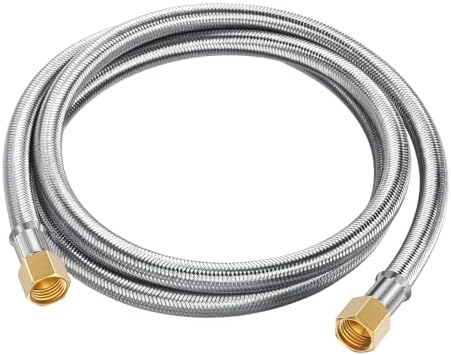 6 Feet Propane Hose Extension, Braided 3/8" Propane Extension Gas Line, 6ft Flexible LP Gas Line, Female to Female Flare on Both Ends, Brass Connector for Gas Grill, RV Application, Heater, Burner