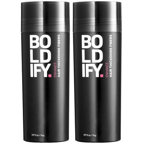 BOLDIFY Hair Fibers (2 x 56g) - Fill In Thinning and Fine Hair for an Instantly Fuller, Thicker Look - 14 Shades for Women & Men - Medium Brown