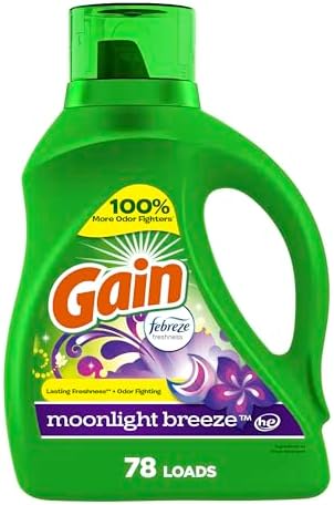 Gain + Aroma Boost Liquid Laundry Detergent, Moonlight Breeze Scent, 78 Loads, 113 fl oz, HE Compatible
