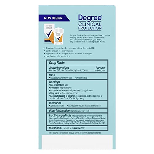 Degree Clinical Protection Anti-Perspirant & Deodorant, Summer Strength 1.7 oz ( Pack of 2)
