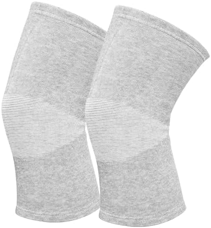 Bamboo Charcoal Knee Sleeve - Bamboo Knee Brace Bamboo Compression Knee Sleeve -Elastic Warm Knee Brace Bmboo Knee Sleeve for Arthritis (Gray, Medium)