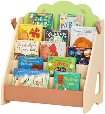 OOOK Montessori Bookshelf for Kids, Premium Pine Baby Bookshelf, Front Facing Toddler Bookcase for Nursery, Playroom, Classroom