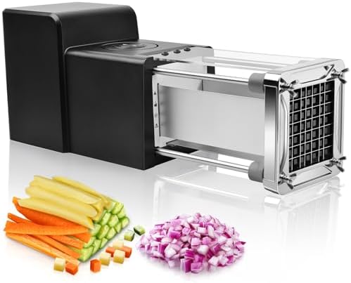 Electric French Fry Cutter, Sopito Commercial Grade Potato Cutter with 1/2-Inch Blade Stainless Steel Perfect for Potatoes Carrots Cucumbers