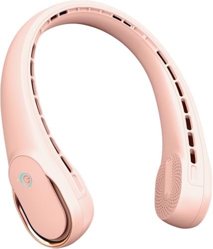 FrSara Neck Fan, Portable Personal Fan Strong Wind, 5200mAh, Air Volume,360° Cooling, No Hair Twisting, Air Volume On 2 Sides, Non-Slip, Quick Charge, Long Use Time, Gift for Women, Men, Birthday