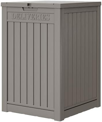 Package Delivery Box for Outside, 48 Gallon Storage with Lockable Secure, Large Double Wall Resin Outdoor Package Delivery Waterproof Deck