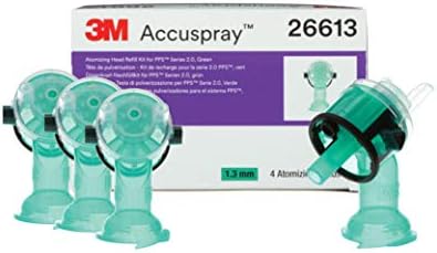 3M Accuspray Paint Spray Gun Nozzle Refills for PPS 2.0, 26613, 1.3 mm, Green, Use with PPS 2.0 Spray Gun System for Like-New Paint Spray Performance, 4 Pack