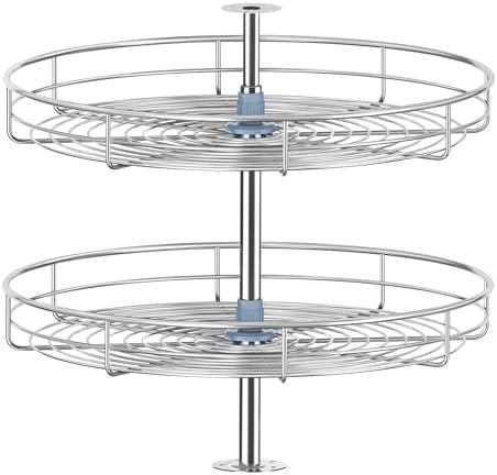 18" Lazy Susan Turntable for Cabinet - Corner Cabinet Organizer for Kitchen, Full Circle Corner Cabinet Lazy Susan Replacement Shelves Rotating Rack for Corner Base