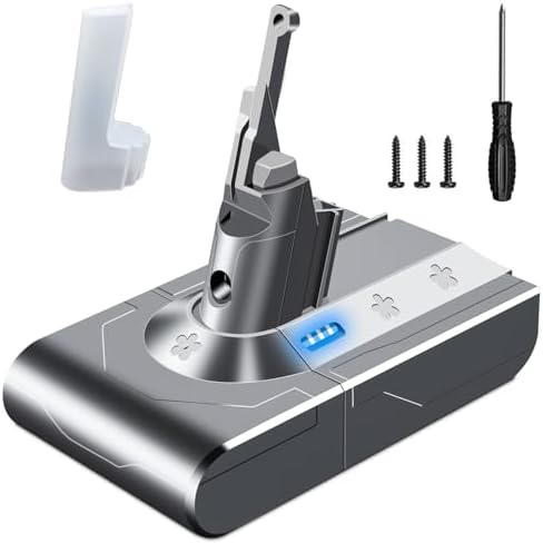 Upgraded 6000mAh V8 Battery Replacement for Dyson V8 Battery Compatible with V8 Animal Absolute Motorhead Fluffy SV10 215681 Carbon Fiber Vacuum(Not Fit V8 SV25 Series)